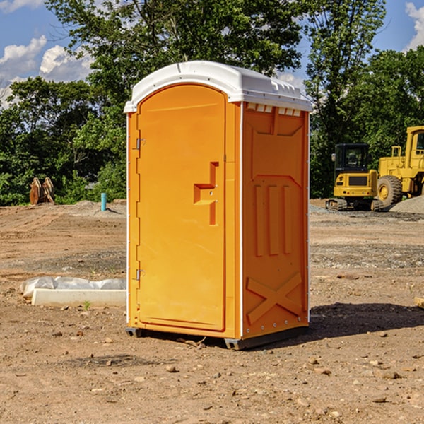 how often are the portable restrooms cleaned and serviced during a rental period in East End Arkansas